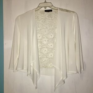 Crop length white cardi size M